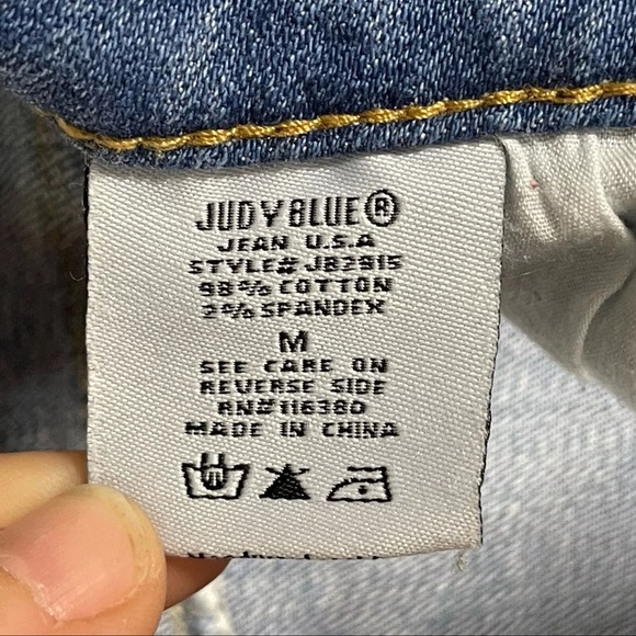 Judy Blue Mini Skirt Med Distressed Destroyed Y2K Soft Girl Grunge Paris Hilton - Picture 4 of 8